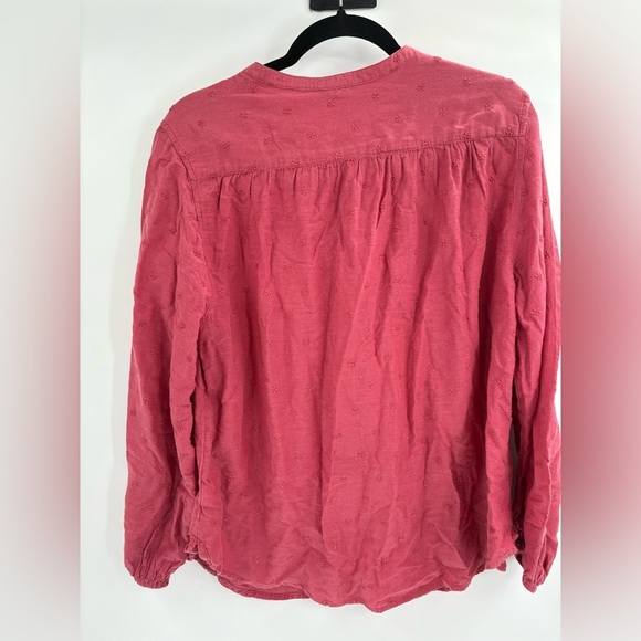 Old navy red oversized embroidered button front blouse long sleeve size large - Picture 9 of 14